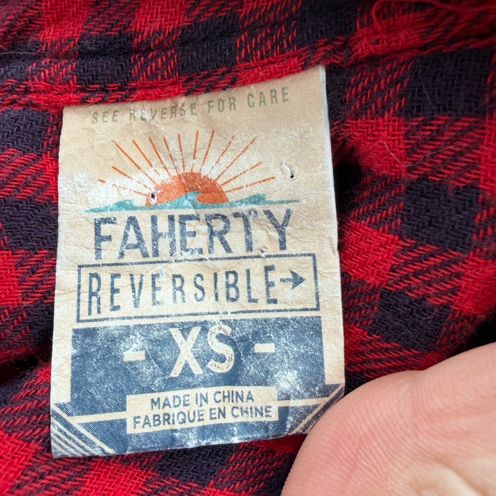 Faherty Reversible Button Down Flannel Xs - image 3